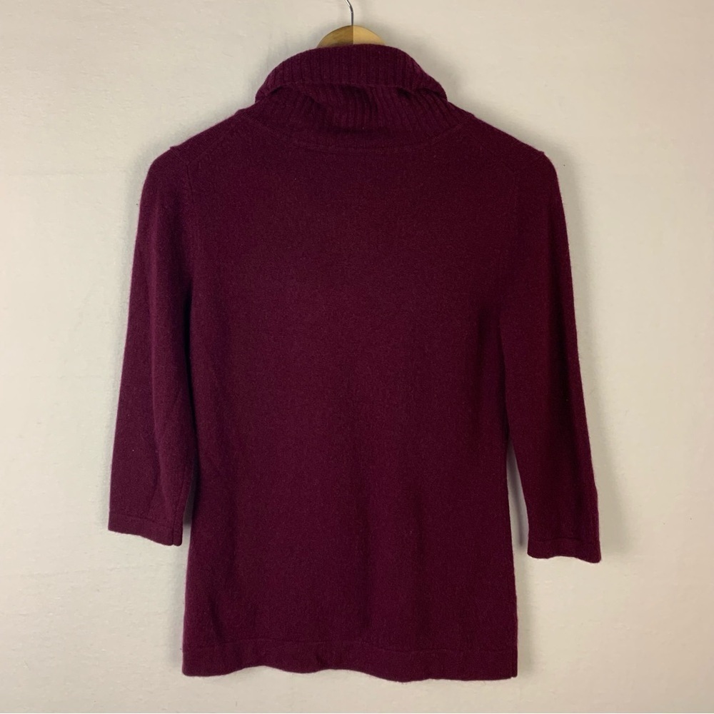 Nordstrom 100% Cashmere Burgundy Red Cowl Neck Sweater Holiday Classic Luxury - Picture 3 of 6